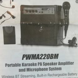 Pyle Portable Karaoke  PA  Speaker Amplifier & Microphone System