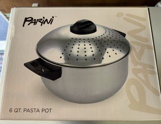 Parini 6 QT Stainless Steel Pasta Pot With Lid