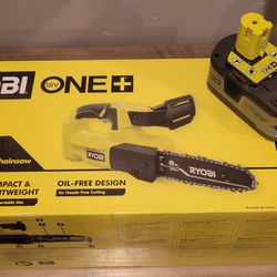 Ryobi 8 inch Pruning Chainsaw And High Output Battery