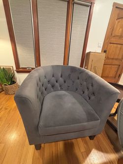 Mid century modern grey accent chair