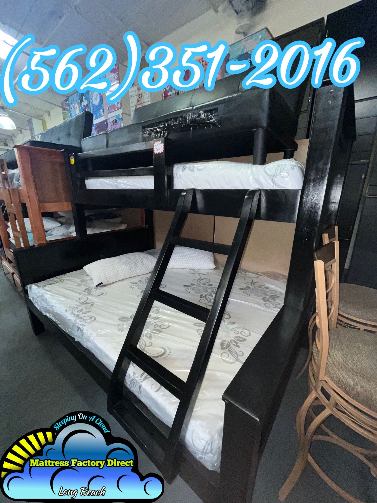Twin XL queen Bunk Bed With Mattresses Colchones Nuevos Bonitos New 