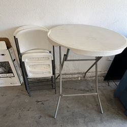 Collapsable Table With Chairs