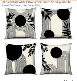Black and White Abstract Pillow Covers