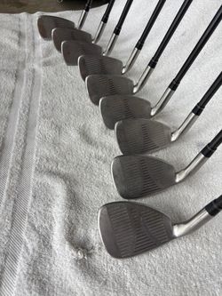 Full set matching Bristol Golf Irons with graphite shafts and grips.