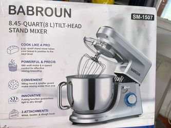 Babroun SM-1507 8.45-Quart Tilt-Head Stand Mixer
