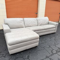 Free Delivery - Cool Gray Leather Sectional Couch from Rooms To Go