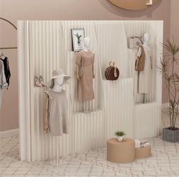 Folding Paper Room Divider with Cube Shelves, MultiFunctional Privacy Divider for Room Separation, Home, Office, Commercial Use Brand new still in the