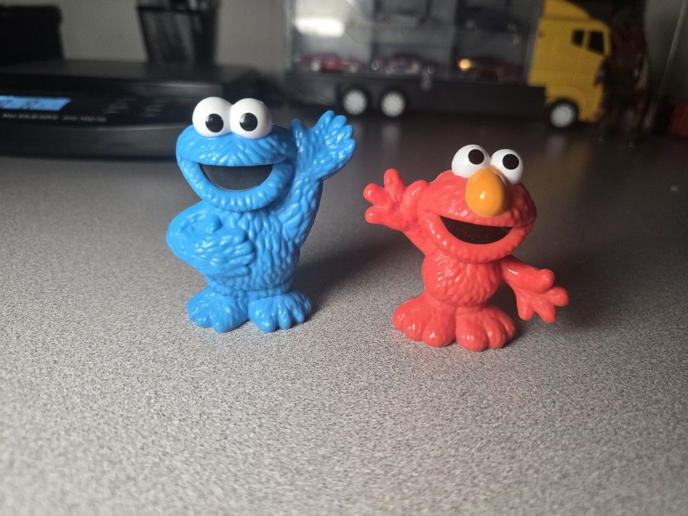 2013 Sesame Street Workshop GROVER ELMO Figure Lot 3" Toy Hasbro