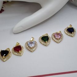 Hearts Small Pendants Colors Gold-plated 