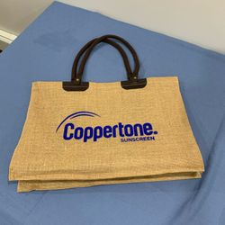 Coppertone Straw-like Tote Bag Beach Bag with Handle