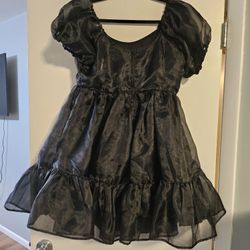 Thorn & FABLE black Organza Dress From HOT Topic Chiffon With Pockets XL