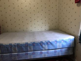 2 box frame twin bed and medal holder ONLY $60 moving sale