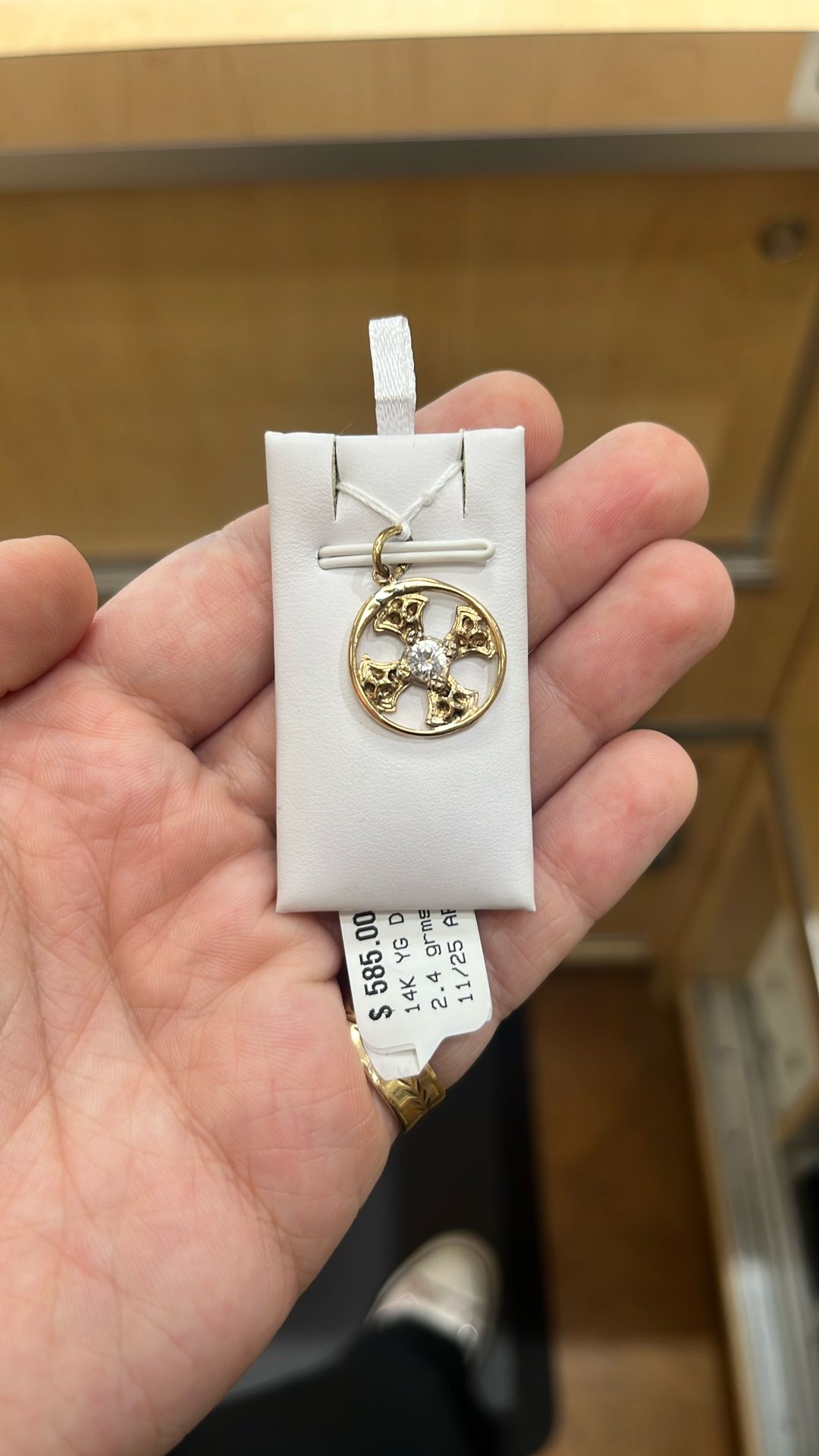 14K Gold Diamond Pendant 