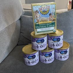 Enfamil Gentle Ease And Earths Best Organic Whole Grain Oatmeal Cereal