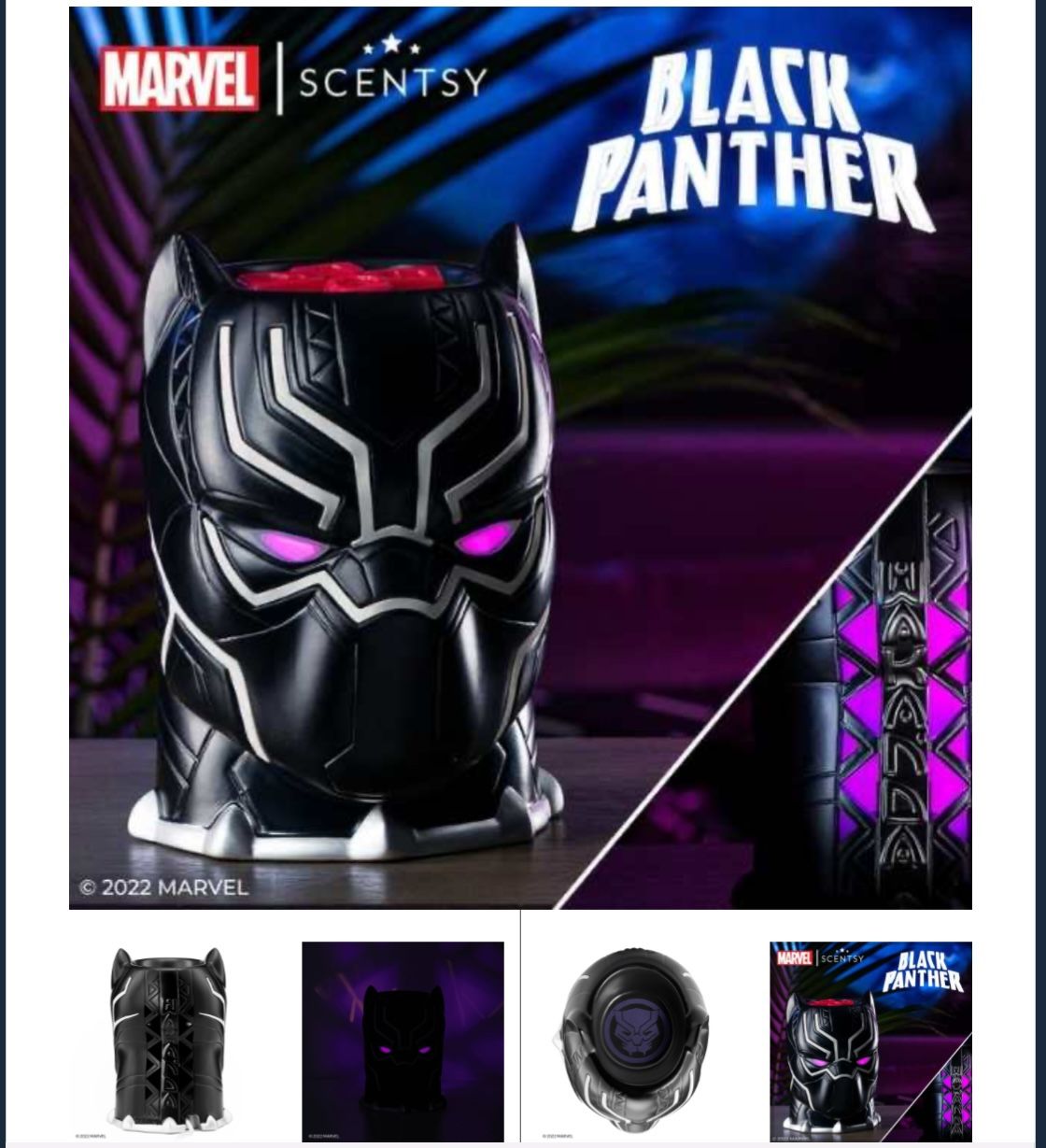 Retired Scentsy Black Panther Large Wax Warmer Brand New In Original Box