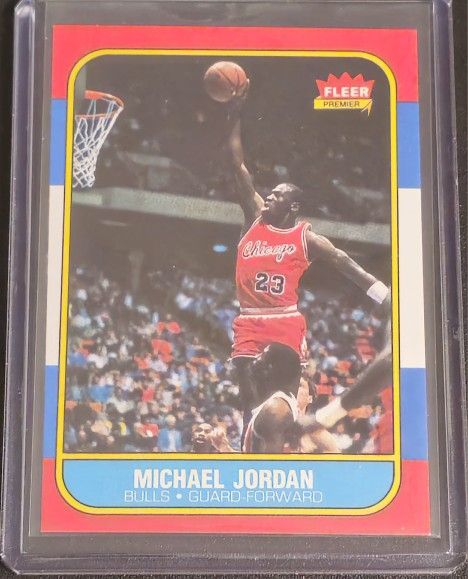 1986 Fleer FAMOUS Michael Jordan Rookie Card In PERFECT condition