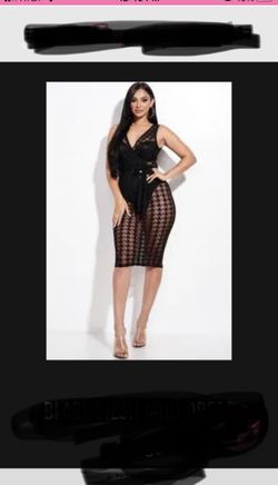 Black Mesh Midi Dress