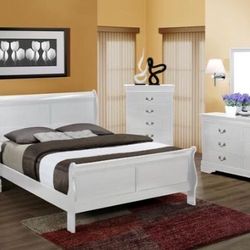 Brand new white Bedroom Set Available Full size or queen size