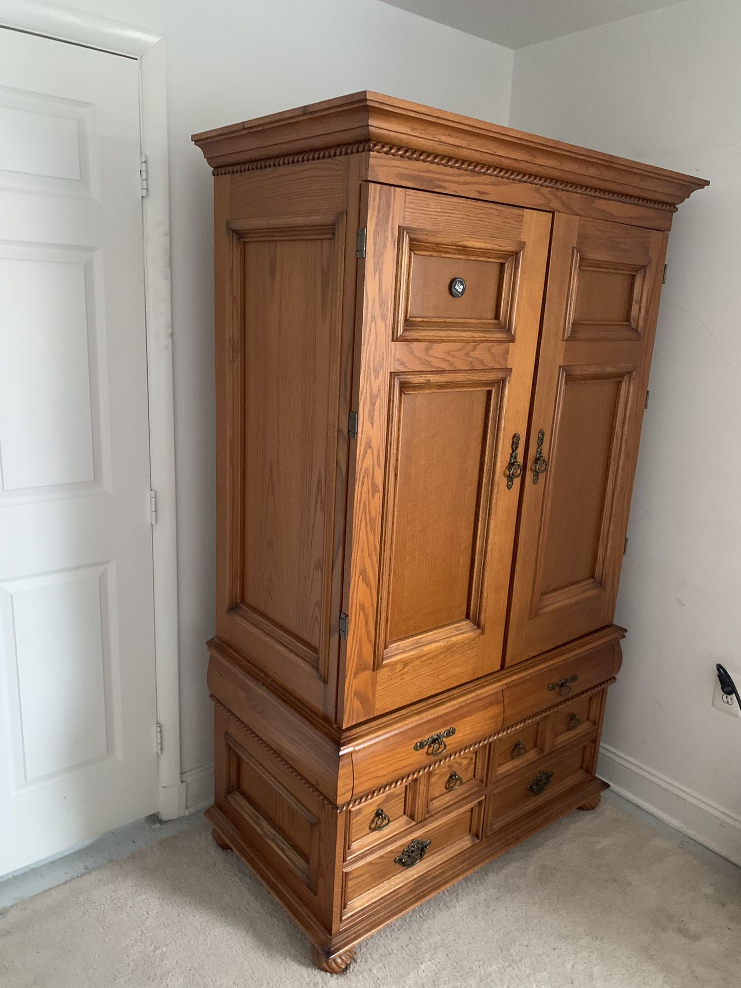 Country Pine Antique Armoire, Wardrobe or Closet