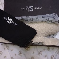 Women's • Jessy Faux Shearling Scuff Slippers Size 10 • by YOSI SAMRA