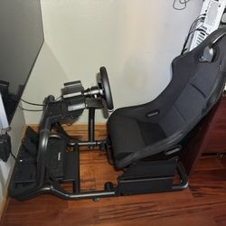 Racing Simulator Sim w/ Steering Wheel & Pedals