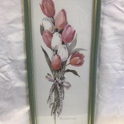 Tulip bouquet framed artwork