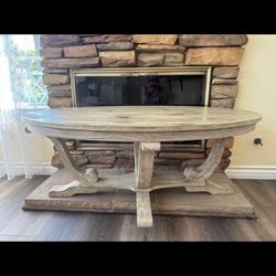 Beige Wood Coffee Table