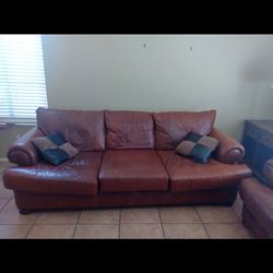 Red Leather Sofa