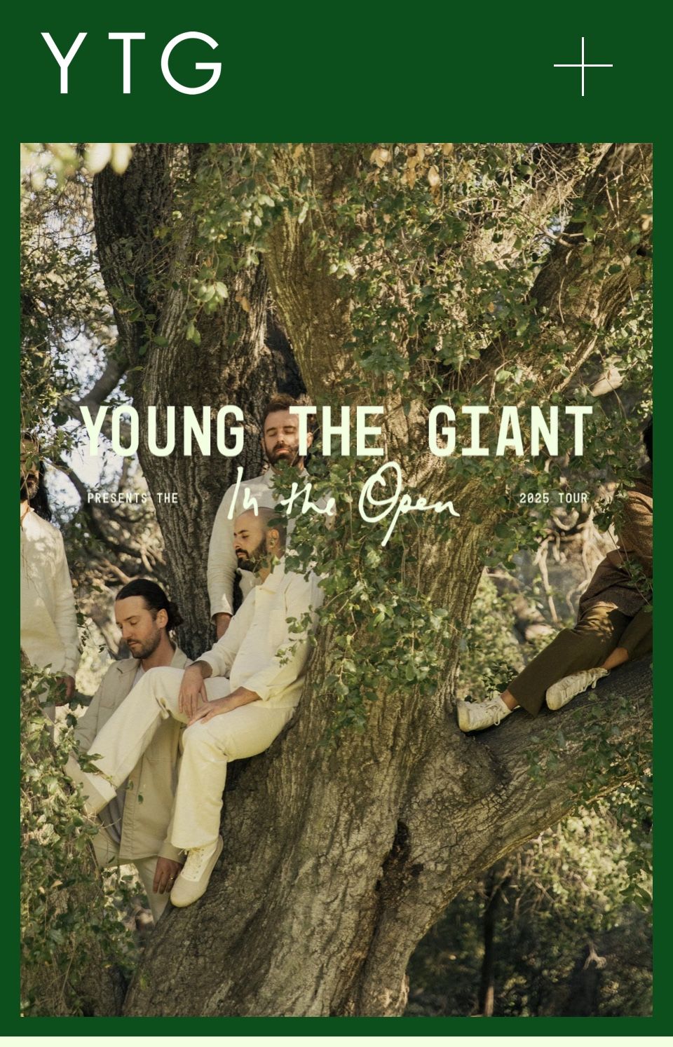 YOUNG THE GIANT TICKET 9/26 @ Firefly Distillery 