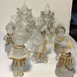 Vintage Acrylic Christmas Ornaments Lot/9