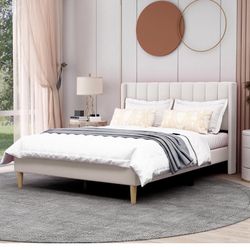 New Full Size Headboard and frame, Mattress not included. 