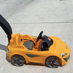 Lamborghini-Style Yellow Push Car for Toddlers 1-5 Years – Parent Push Handle