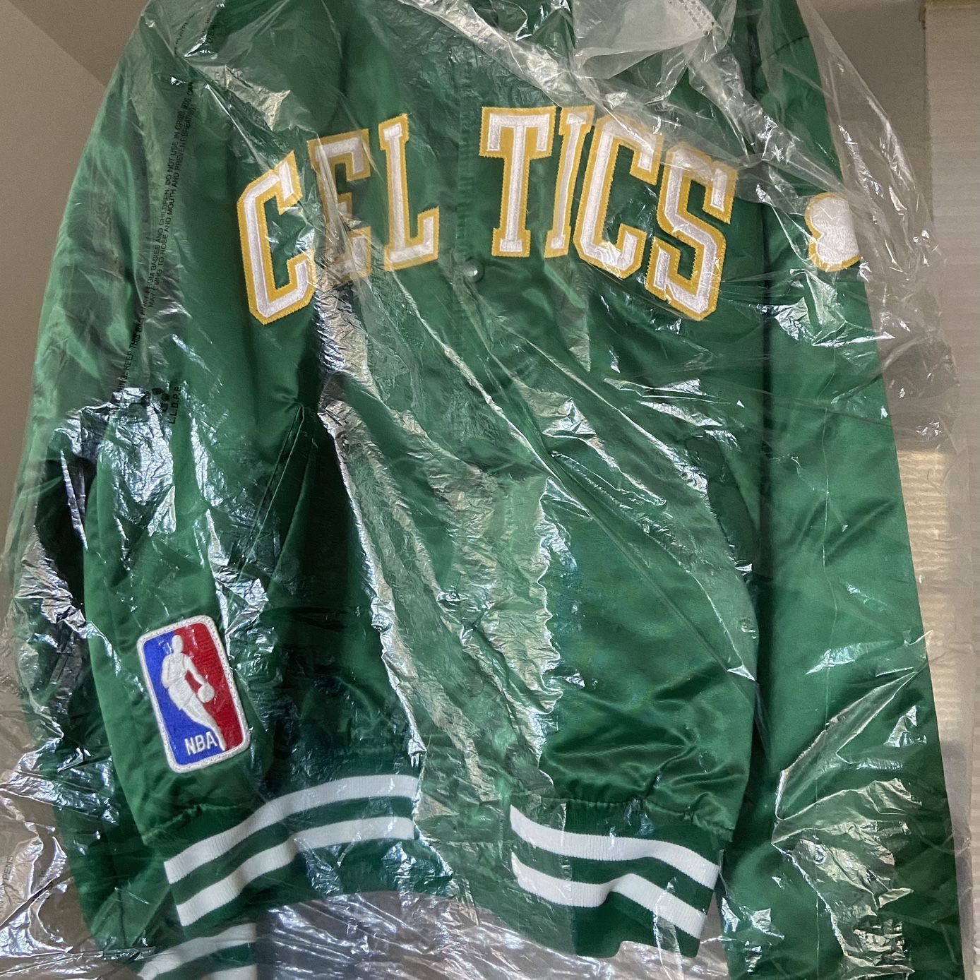 1990s Boston Celtics Starter Jacket Vintage Retro Mens Green 