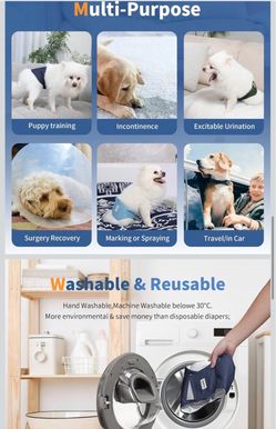Vecomfy 4 Pack Washable Belly Bands for Male Dogs,Small Dog Diaper,XS High Absorbent Puppy Diapers for Peeing,360° Leakproof Full Coverage Dog Wraps f