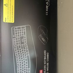 Black wireless keyboard and mouse combo