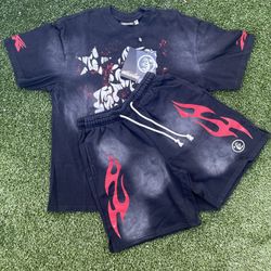 Mens Hell Star Y2K Graphic Streetwear Set