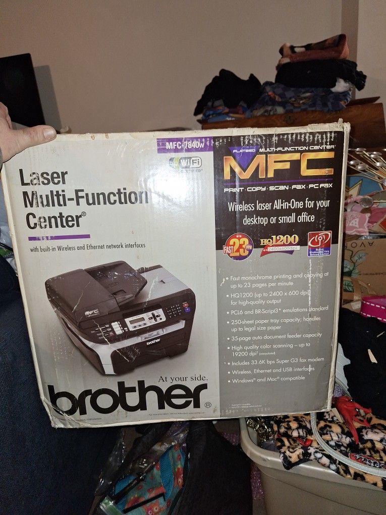 Brother Mfc-7840w Printer Copier Scanner Fax Wireless All In One Work Station