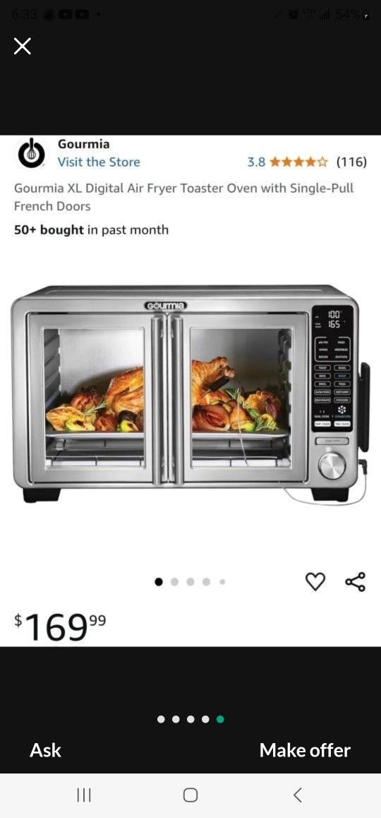 Gourmia LG  Baked, Fried Dry, Dehydrator,  Conventionally and Other Items Benefits In 1 Piece