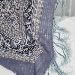 Gray Oversized Boho Scarf 