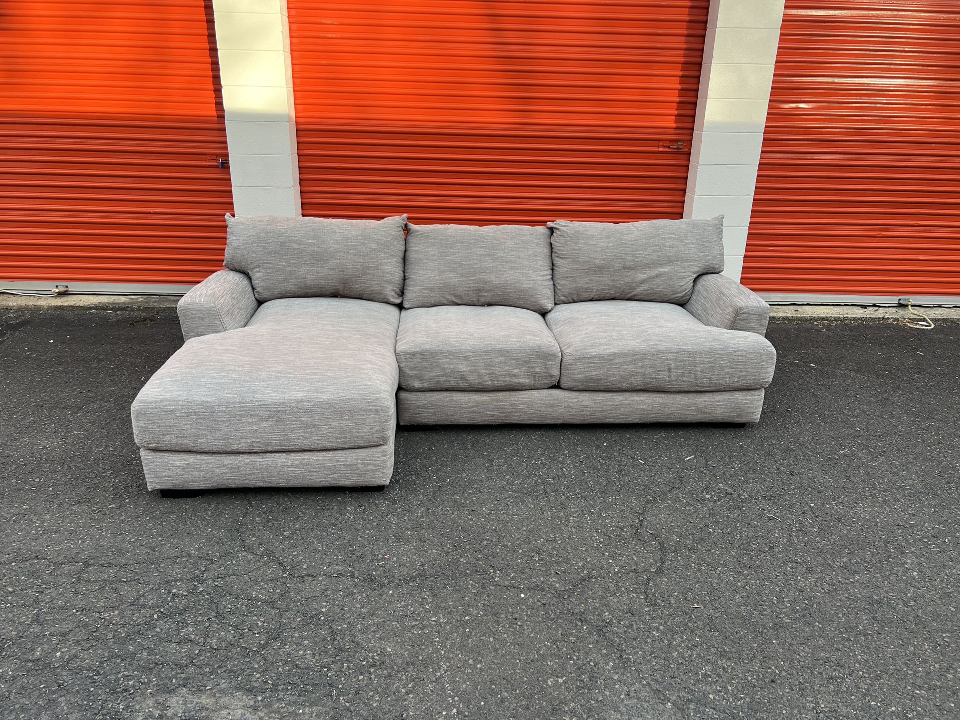 Gray 2 Piece L Shape Sectional with Chaise