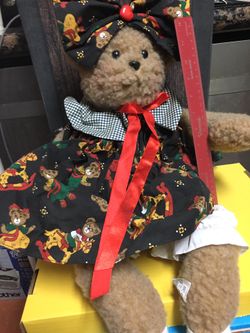 Large Holiday, Christmas Teddy Bear; Complete with Socks and Shoes!
