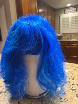 Blue fun wig