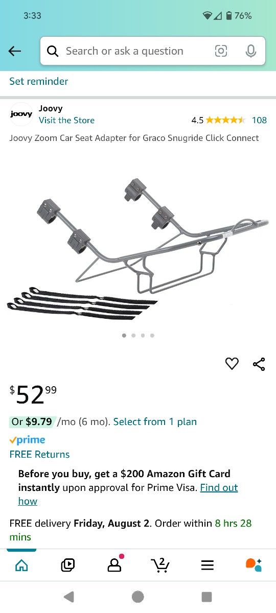 Joovy Zoom 360 Car Seat Adapter