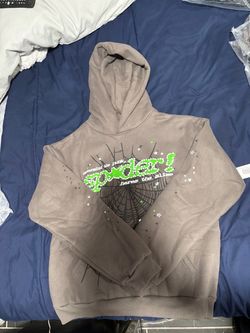Sp5der Hoodie Brown Green Graphic