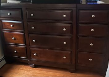 Large Dark Cherry Wood Dresser