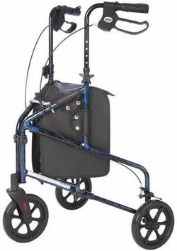 Deluxe 3 wheel aluminum rollator  Blue