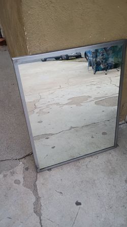 Rectangular Mirror with Silver Metal Frame