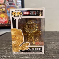 Disney Marvel Studios The First Ten Years Star-Lord Chrome Gold Pop Figure Bobble-Head