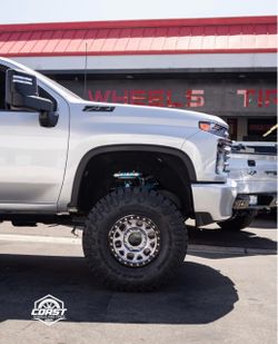 17” 8 Lug Triple Chrome with Black Lip Kmc Mesa Beadlock !!