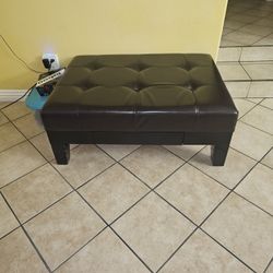 Leather Ottoman With Storage